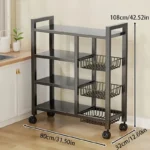 Multifunctional Storage Rack Heavy Duty 4 Tier Organizer (Without Wheels)