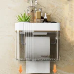 Punch Free Toilet Paper Holder Wall Mounted Tissue Rack