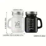Salt and Pepper Shaker Set With Handle
