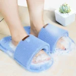 Silicone Foot Scrubber Slippers Easy Foot Cleaning & Massage
