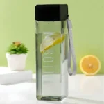 Square Plastic Water Bottle 500ml with Lid & Lifting Rope