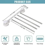Suction Cup 4 Bar Rotating Bathroom Towel Rack