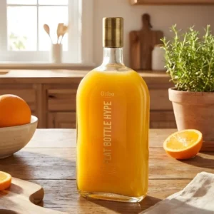 Ziba 1000 ML Hype Flat Glass Bottle