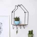 Hut Style Wall Shelf With Hooks-A