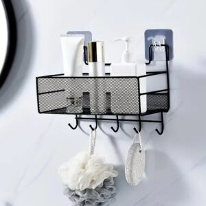 Meshed Wall Shelf With Hooks