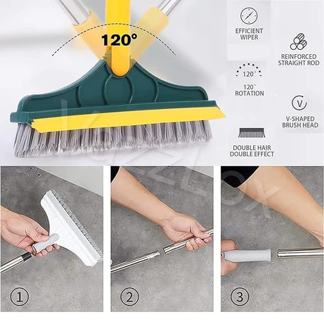 (Mega Sale) 2 in 1 Cleaning Brush Floor Scrub Broom Wiper Scraper - Image 5