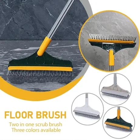 (Mega Sale) 2 in 1 Cleaning Brush Floor Scrub Broom Wiper Scraper - Image 3