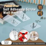 Punch Free Self Adhesive Screw Wall Hook For Home and Outdoor Use