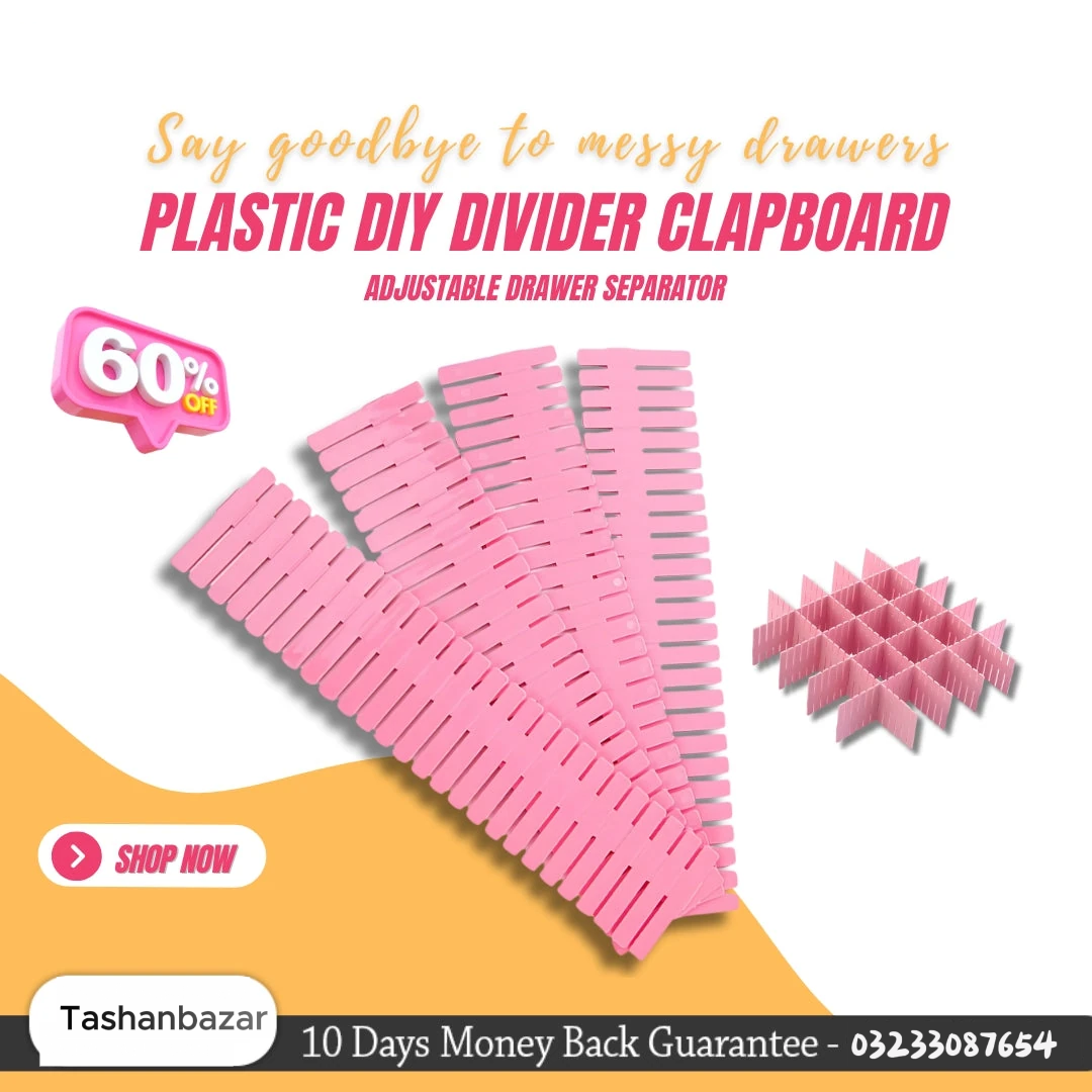 Adjustable Drawer Separator & Plastic DIY Divider Clapboard Organizer - Image 3