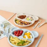 Panda Kids Plates Set with Spoons & Forks (Pack of 5)