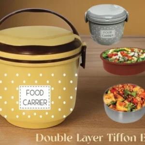 Double Layer Tiffin Lunch Box with Steel Container