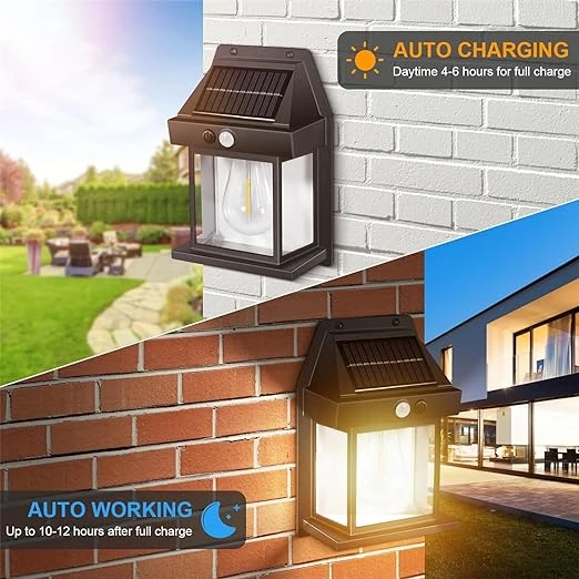 Solar Tungsten Wireless Outdoor Led Wall Light With Human Sensor Bulb Waterproof Garden Landscape Villa Courtyard Decor Night Light - Image 6