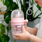 Baby Whale Spray Water Bottle with Straw