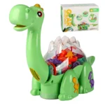 Electric Transparent Gear Dinosaur Toy with Lights