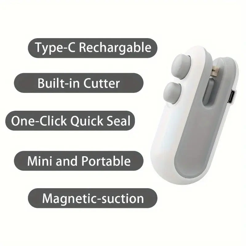 Rechargeable 2 in 1 Portable Mini Food Bag Heat Sealer And Cutter For Home and Outdoor Use - Image 17