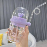 Baby Whale Spray Water Bottle with Straw