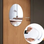 Azaadi Sale Offer 3 Pcs FlexibleSelf Adhesive Oval Shape Mirror Sticker (3 Pcs)