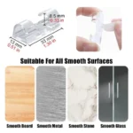 20 Pcs Transparent Self Adhesive Crystal Design Cable Clips for Car Office and Home