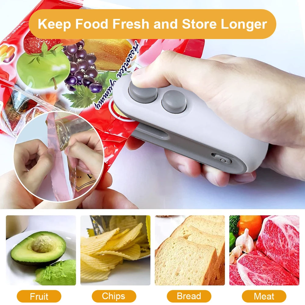 Rechargeable 2 in 1 Portable Mini Food Bag Heat Sealer And Cutter For Home and Outdoor Use - Image 6