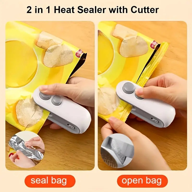 Rechargeable 2 in 1 Portable Mini Food Bag Heat Sealer And Cutter For Home and Outdoor Use - Image 3