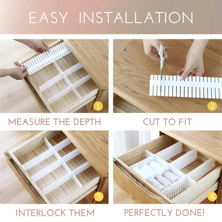Adjustable Drawer Separator & Plastic DIY Divider Clapboard Organizer - Image 4