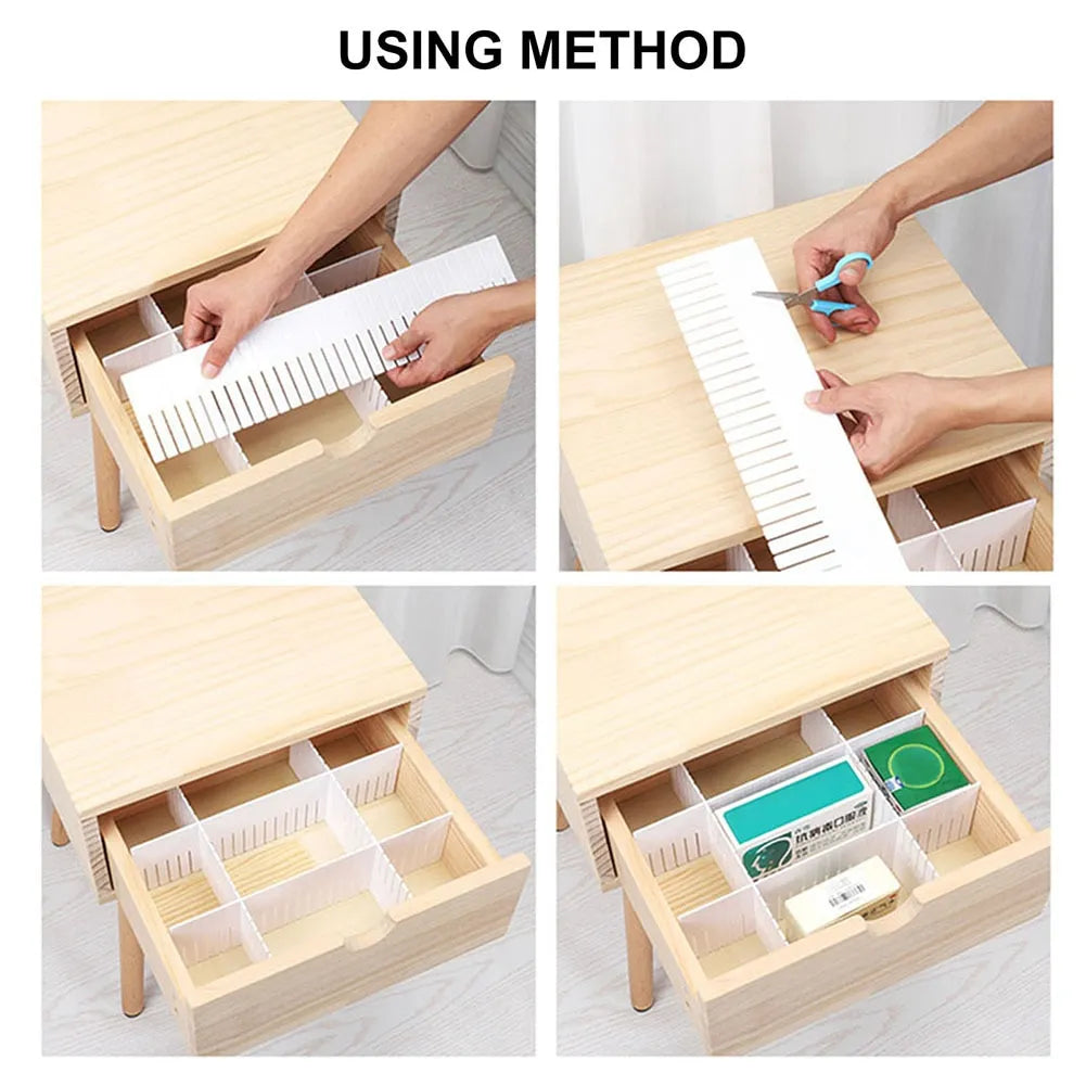 Adjustable Drawer Separator & Plastic DIY Divider Clapboard Organizer - Image 6