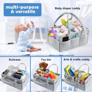 Baby Diaper Caddy Organizer Felt Storage Bag
