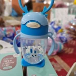Kids Bear Straw Water Bottle with Strap