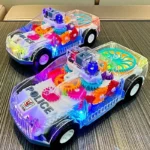 Transparent Gear Police Pickup Truck Toy with Lights
