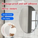 Buy 1 Get 1 Free Offer – Shatterproof, Flexible, Stylish and Self Adhesive Oval Shape Mirror Sticker (2 Pcs)