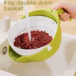 Double Layer Fruit Vegetable Washing Bowl Household Kitchen Sink Rotatable Drainer for Home and Kitchen
