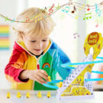 Electric Duck Climbing Stairs Track Toy Set