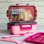 Kids 2 Portion Lunch Box with Spoon & Fork