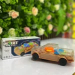 Transparent Gear Police Pickup Truck Toy with Lights