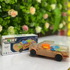 Transparent Gear Police Pickup Truck Toy with Lights