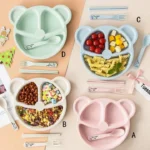 Panda Kids Plates Set with Spoons & Forks (Pack of 5)