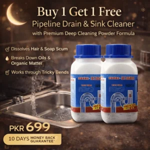 BUY 1 GET 1 FREE Pipeline Drain & Sink Cleaner with Premium Deep Cleaning Powder Formula