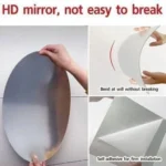 Azaadi Sale Offer 3 Pcs FlexibleSelf Adhesive Oval Shape Mirror Sticker (3 Pcs)