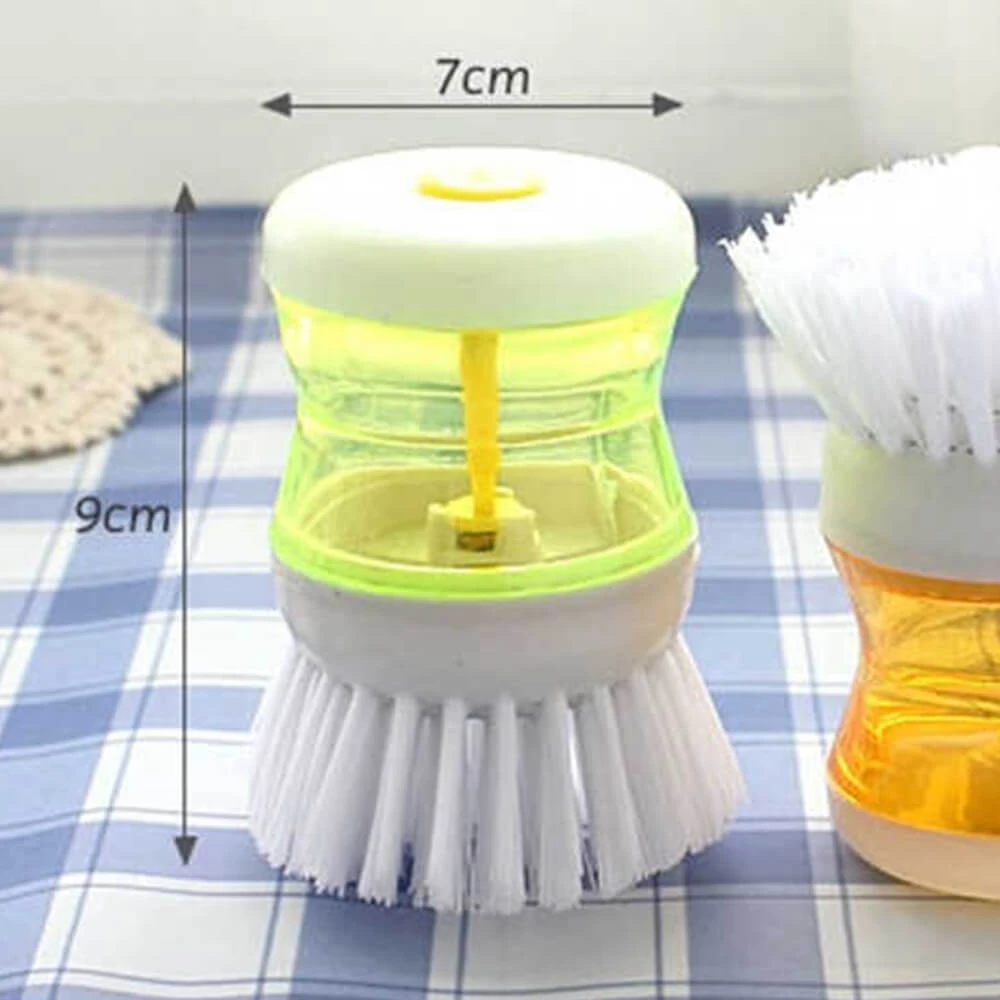 2 Pcs Kitchen Dishwasher Brush With Liquid Soap Dispenser - Image 8