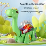 Electric Transparent Gear Dinosaur Toy with Lights