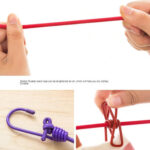 Portable Clothesline 185CM with 12pcs Clips for Home Backyard Hotel Balcony Clothes Drying Line, Outdoor Indoor Use