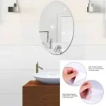 Azaadi Sale Offer 3 Pcs FlexibleSelf Adhesive Oval Shape Mirror Sticker (3 Pcs)