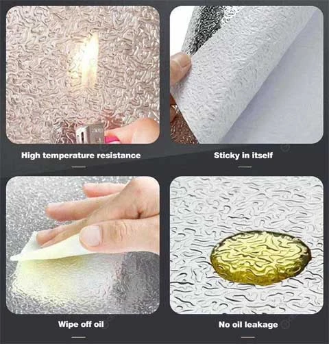 Kitchen Oil Proof Self Adhesive Aluminum Foil Sheet - Image 5