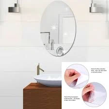 Buy 1 Get 1 Free Offer - Shatterproof, Flexible, Stylish and Self Adhesive Oval Shape Mirror Sticker (2 Pcs) - Image 4