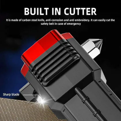 Rechargeable Long Distance Beam Range Car Rescue Torch with Hammer Window Glass and Seat Belt Cutter Built in Mobile USB Fast Charger Power Bank - Image 9