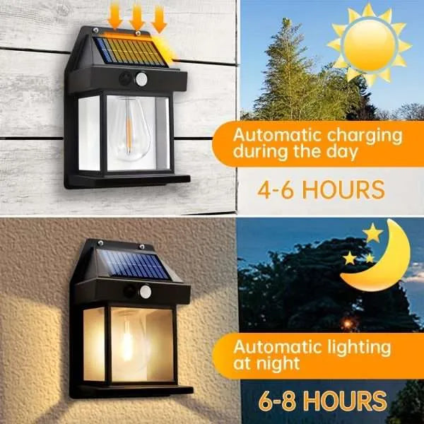 Solar Tungsten Wireless Outdoor Led Wall Light With Human Sensor Bulb Waterproof Garden Landscape Villa Courtyard Decor Night Light - Image 3