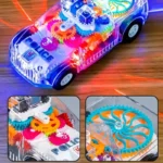 Transparent Gear Police Pickup Truck Toy with Lights
