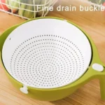 Double Layer Fruit Vegetable Washing Bowl Household Kitchen Sink Rotatable Drainer for Home and Kitchen