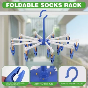 Folding Rotatable Clothes Dryer Hanger