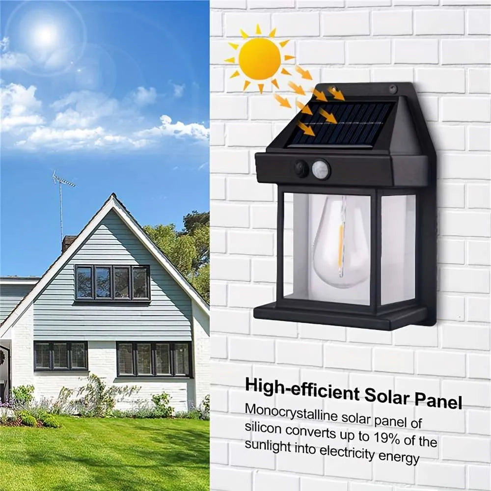 Solar Tungsten Wireless Outdoor Led Wall Light With Human Sensor Bulb Waterproof Garden Landscape Villa Courtyard Decor Night Light - Image 2